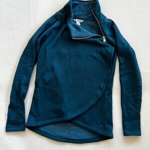 ATHLETA Cozy Karma Asymmetrical Zip Pullover Color Teal blue Size XXS